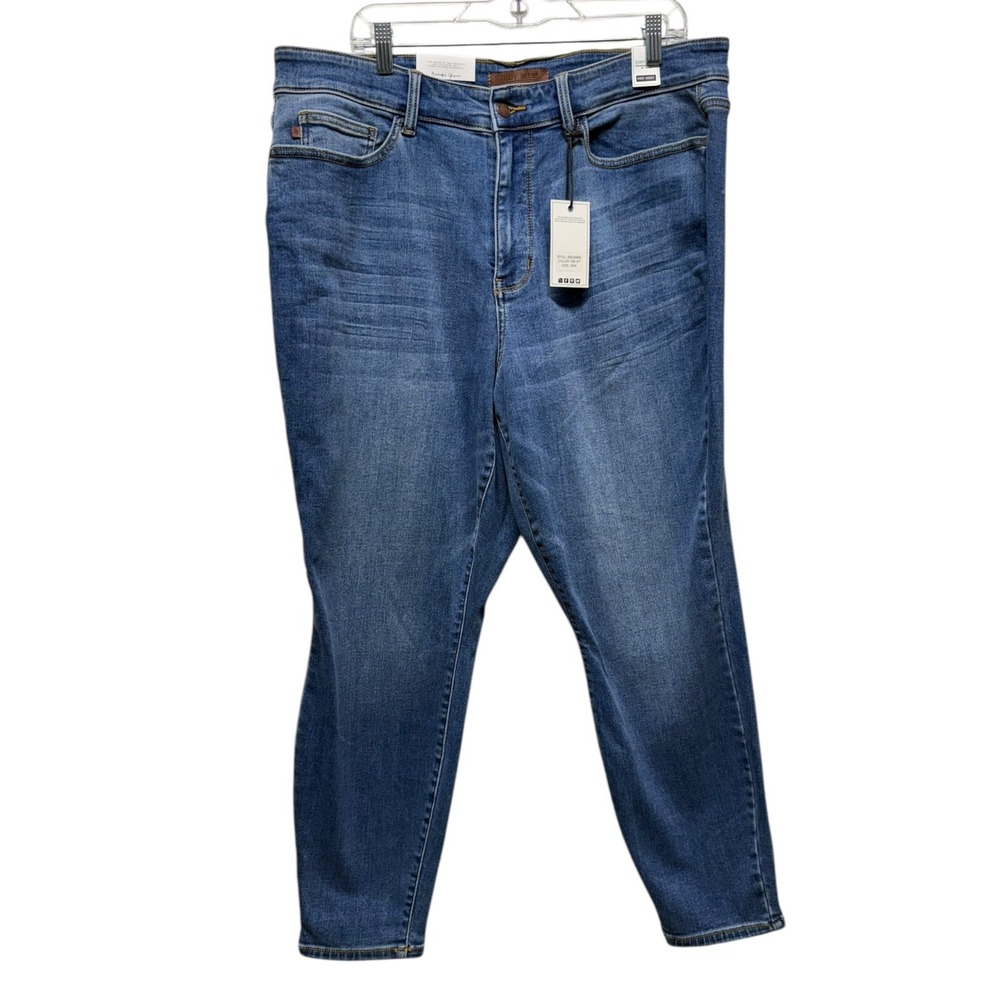 Judy Blue Jeans Womens 18W Blue Skinny Fit Stretch Denim Medium Wash High Rise‎